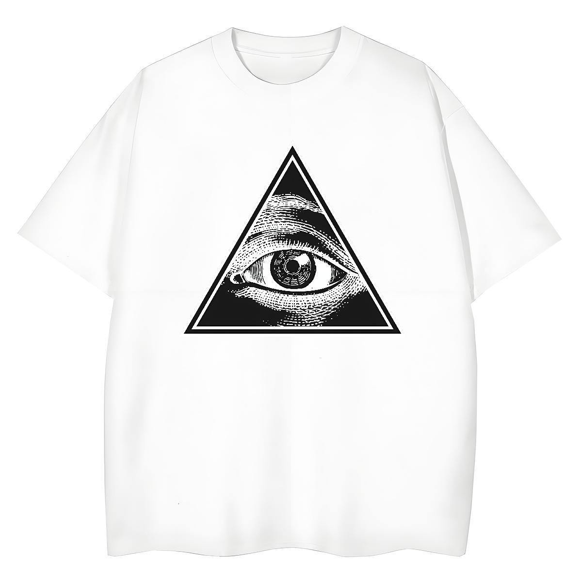 Custom Women T Shirts 230g Pure Cotton Short Sleeve O-Neck Daily Wear eye of the devil Women Tees Loose Anime Print Tee Shirt