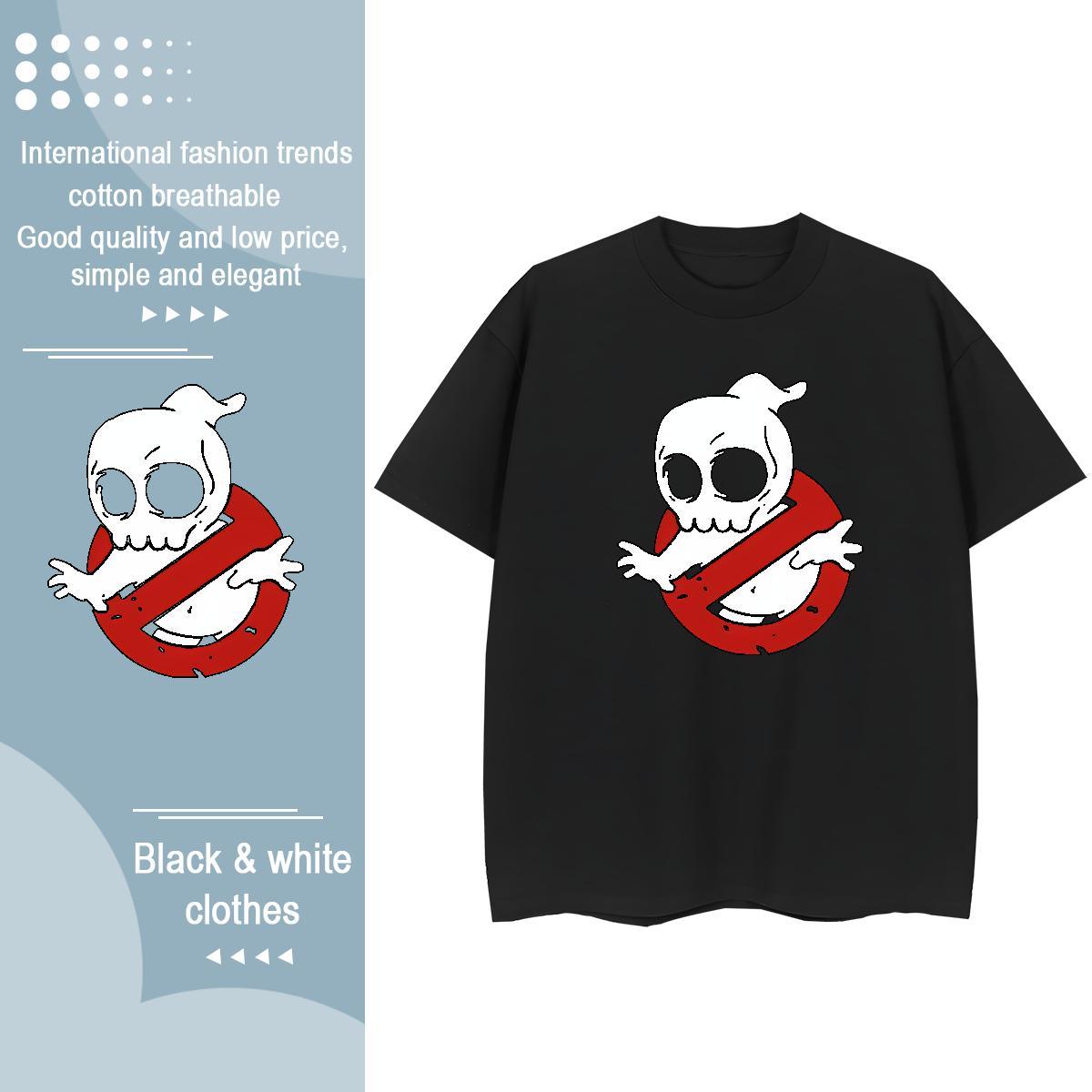 Stylist T Shirt For Woman 230g Cotton Crew Neck Hip Hop Street skull Unisex Tshirts Designer Cartoon Print Clothes