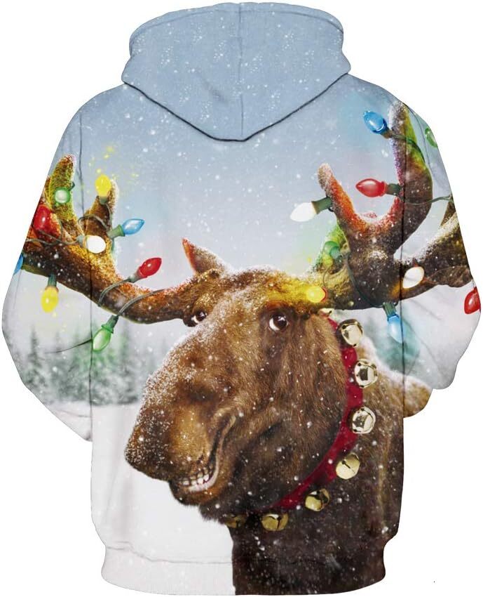 Hoodie for Mens Womens Unisex 3D Ugly Christmas Sweatshirt Kangaroo Pocket Hoodies Pullover Graphic Hoodies sweatshirt Pullover Long Sleeve