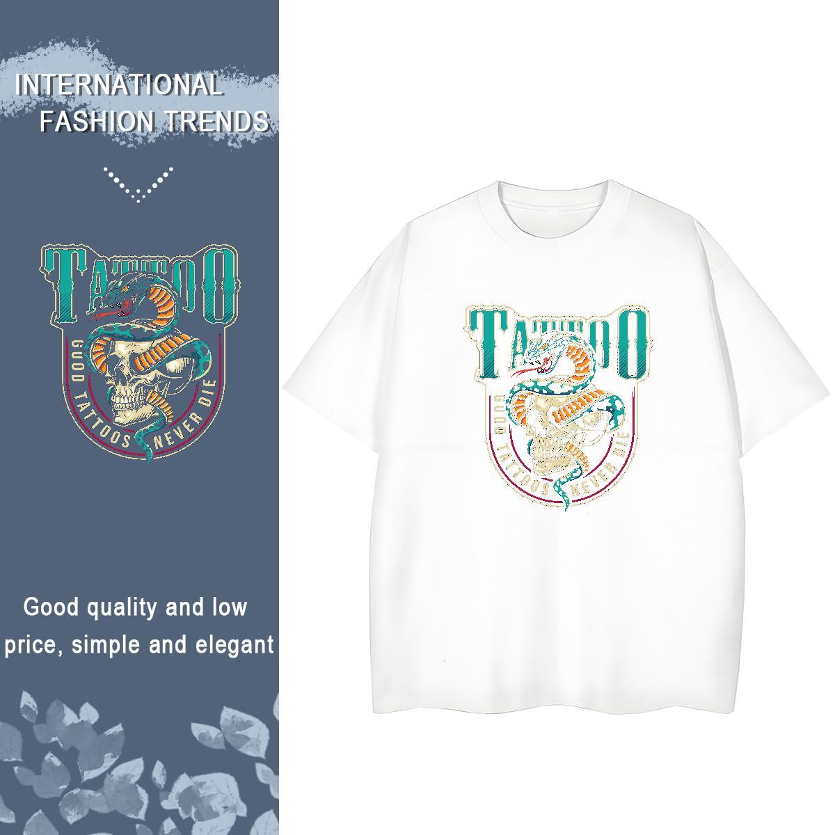Factory Direct T shirt 230g Pure Cotton Short Sleeve O-Neck Casual skull Woman Tshirt Soft Oversized L-4XL Tees Shirts