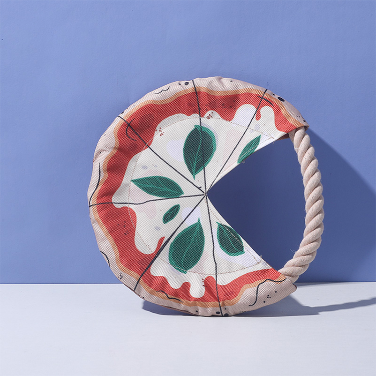 Printed Puppy Chewable Frisbee - Sturdy Hand-Held Oxon Cloth Disc for Dogs Outdoors