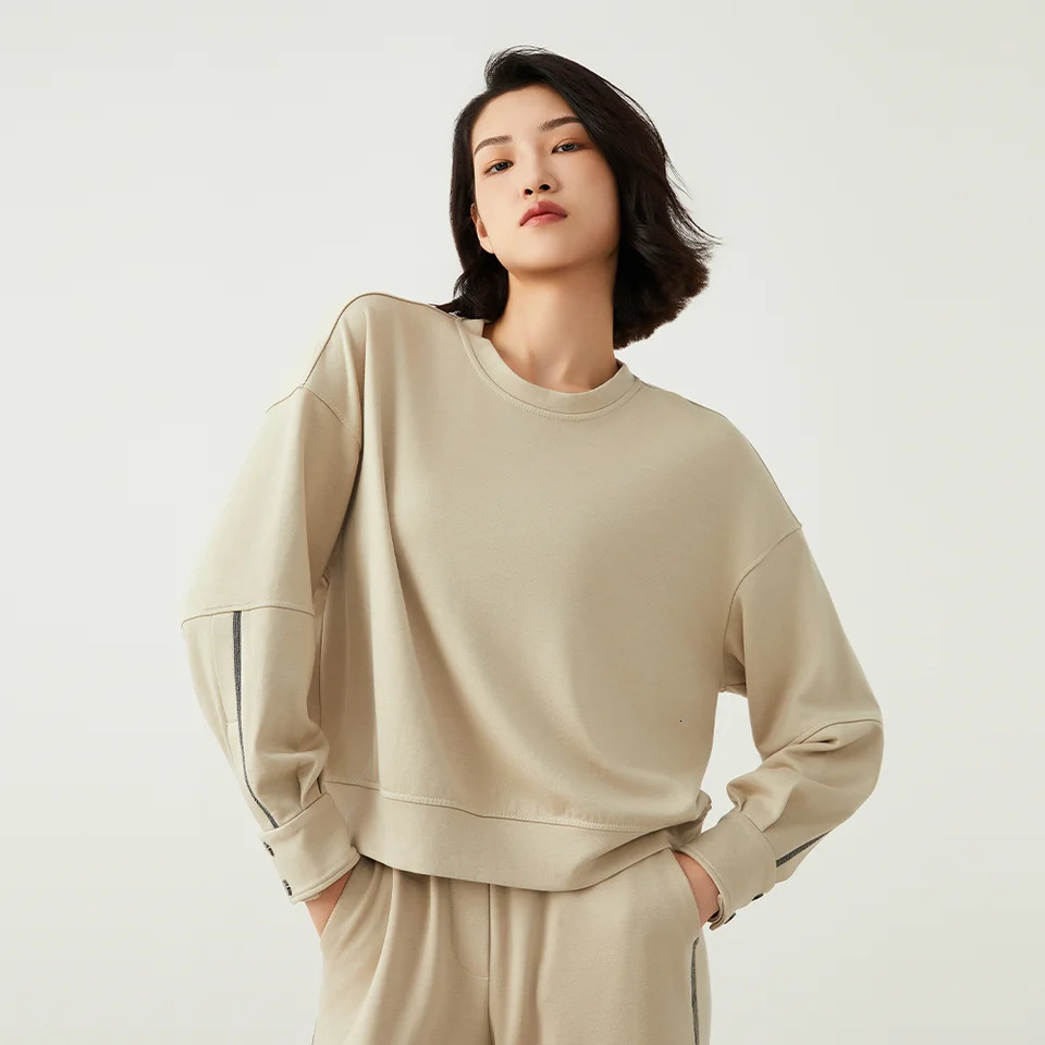 K2508W High Quality Short Loose Top Autumn/Winter Womens Acetate Wool Long Sleeve Sweater 241011