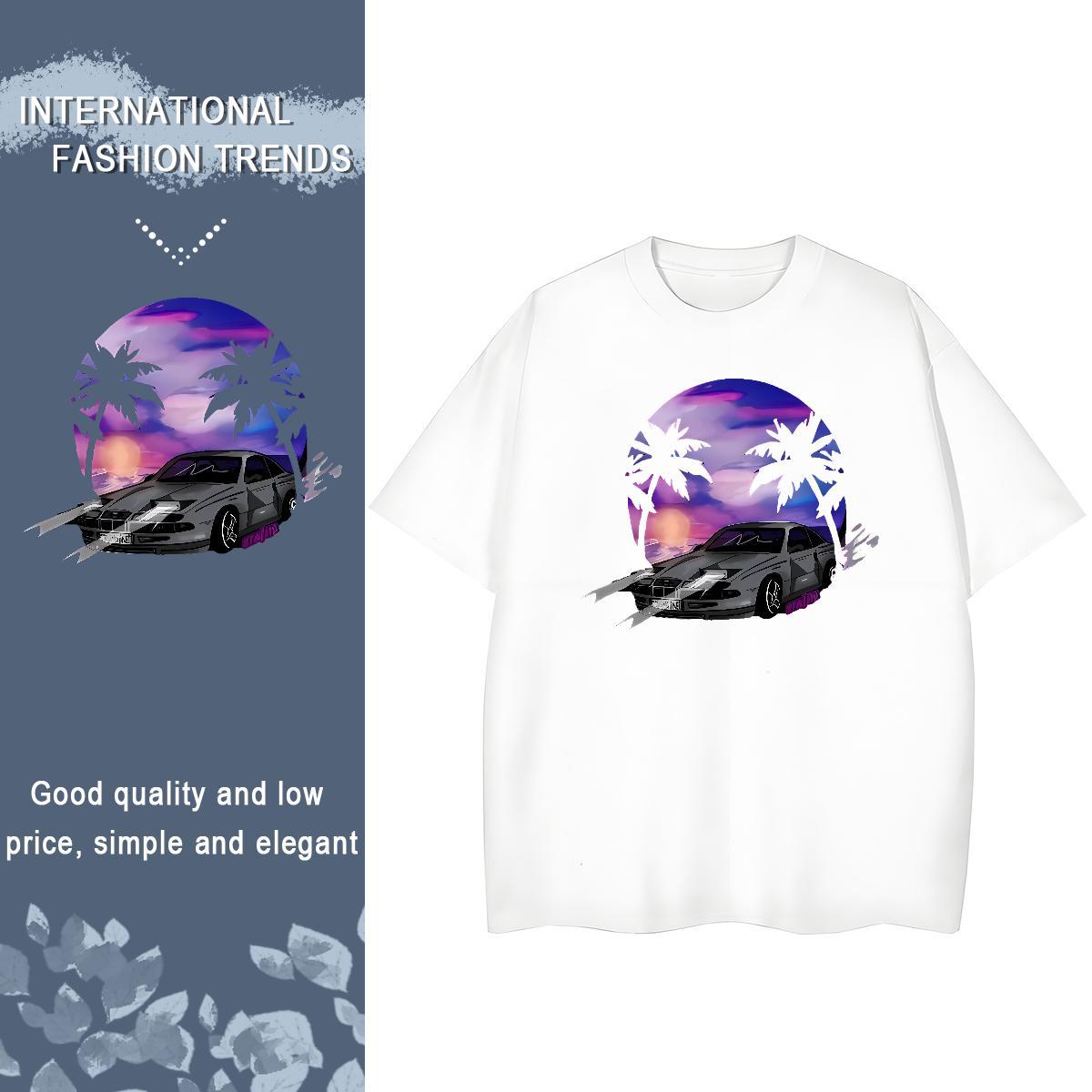 Designer Women T Shirts 100% Cotton 230g Comfortable Spring Summer car Womens Tshirts Female Cartoon Print Tees
