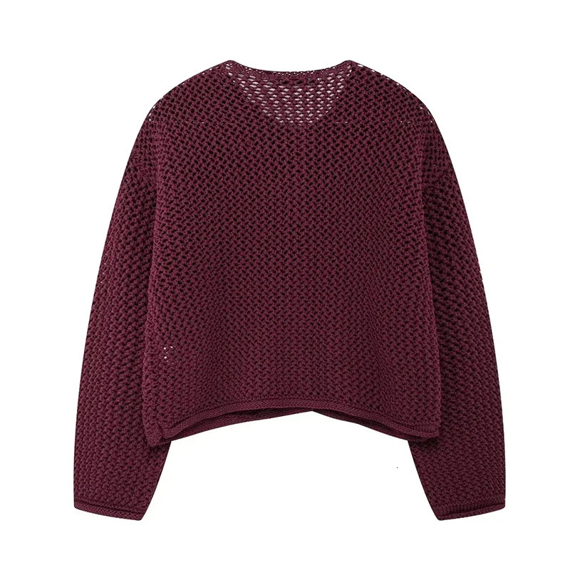 SIYANG Women Fashion Chic Wine Red y Knit Cardigan Female Buttons Pockets Short Sweater Ladies Knitwear 241007