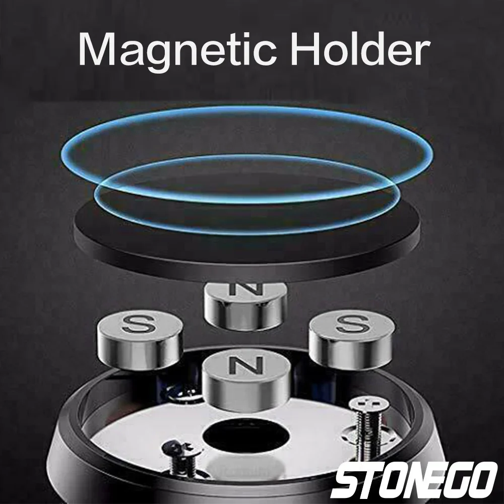 STONEGO Universal Navigation Stand Strong Adsorption Mobile Mount Magnetic Car Phone Holder 360 Degree Rotation Magnet Holder