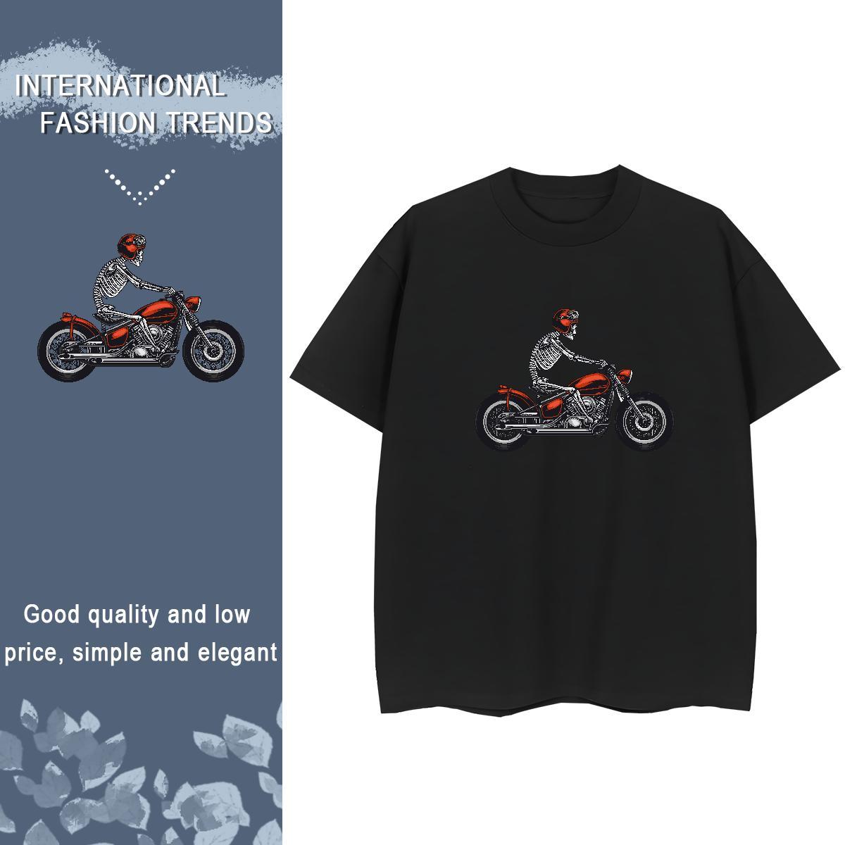 Brand T Shirts Women 230g 100% Cotton Crew Neck Sports Casual skull Women Tshirts Soft Customized Print Tops