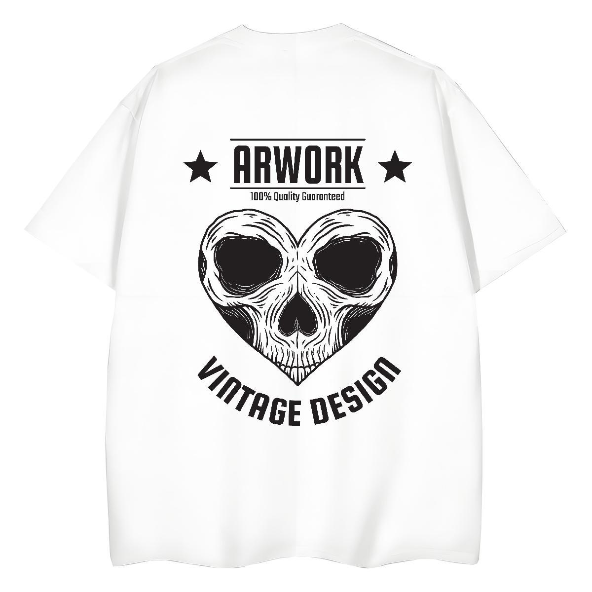 Fashion Casual T-Shirts 230g 100% Cotton Breathable Soft Sports Casual skull Couples T Shirts Wholesale Oversized Wear