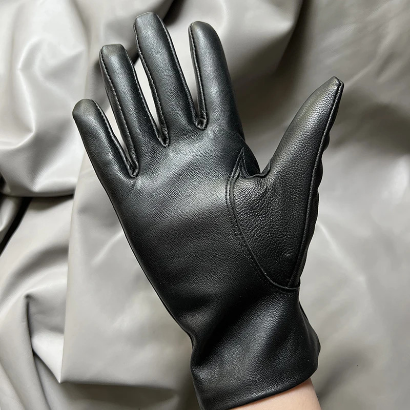 Elegant Womens Gloves Genuine Lambskin Leather Sheepskin Autumn and Winter Mens Fashion Short 34 Colors y240906
