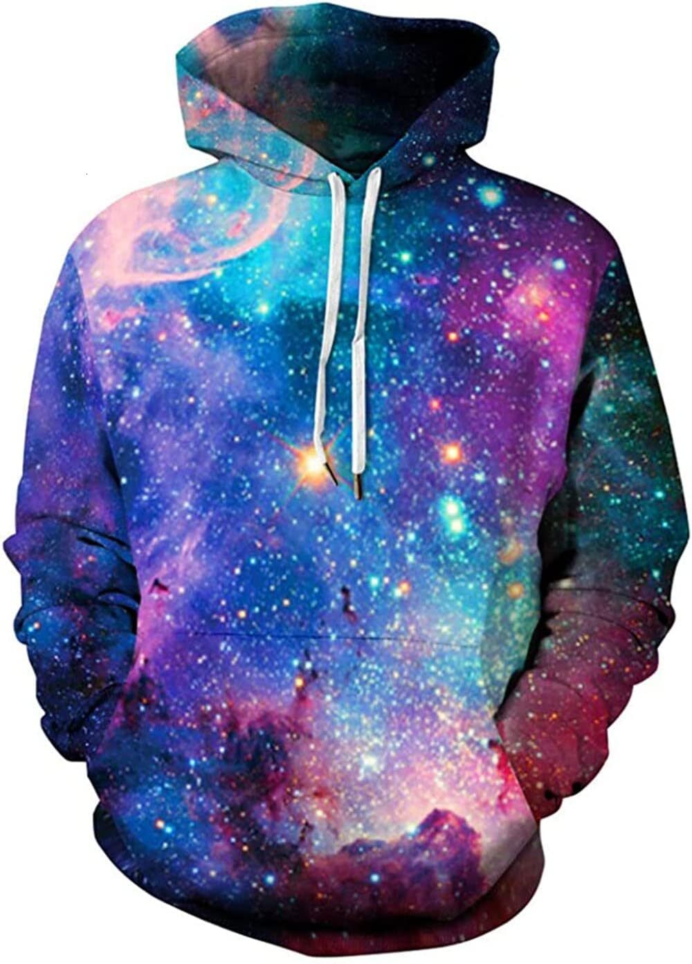 Hoodie for Mens Womens 3D Print Hoodie for Men and Women Pullover Sweatshirts Galaxy Cool Novelty Hoodies Graphic Trendy Fashion