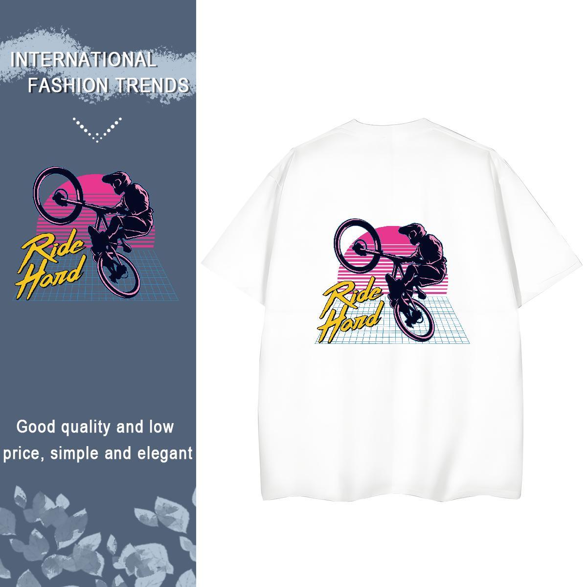 Casual New T-Shirts 100% Cotton 230g Short Sleeve O-Neck Spring Summer Motorcycle Women Tees Nice DIY Anime Clothings