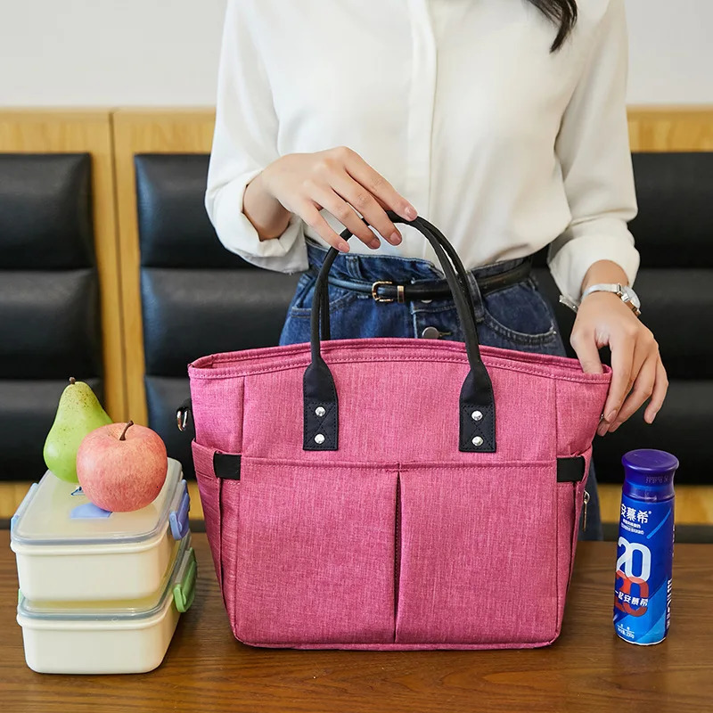 Large capacity insulated lunch box bag suitable for women and children waterproof food cooler bag picnic travel bag portable hanging bag 241008