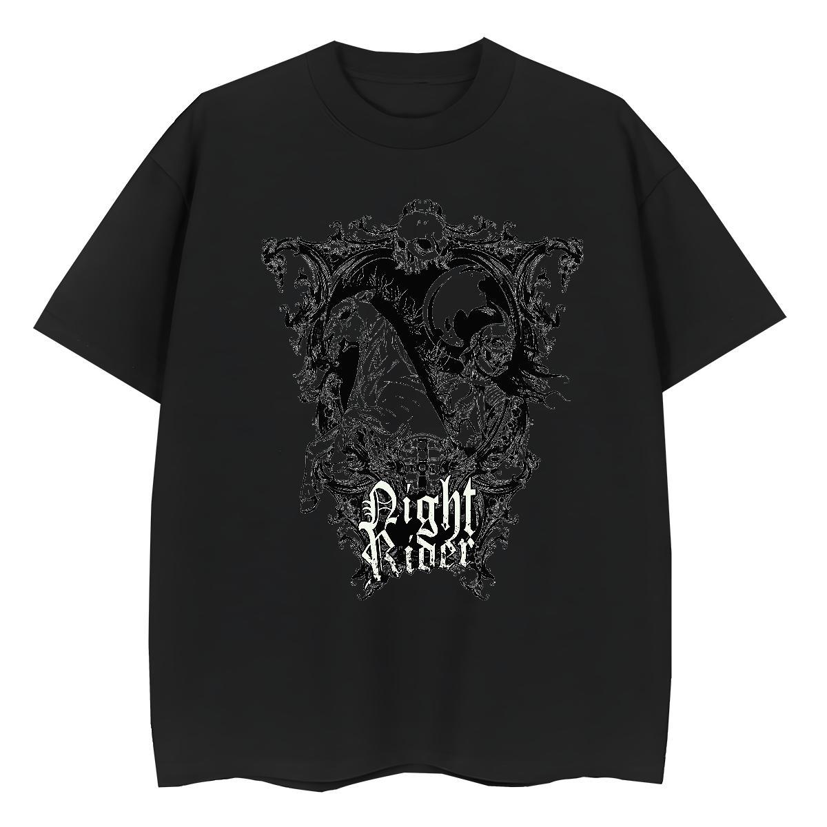 Fashion New Womens T Shirts 230g Cotton Crew Neck Breathable Daily Wear skull Womens Tshirts Unisex Anime Tees Shirts