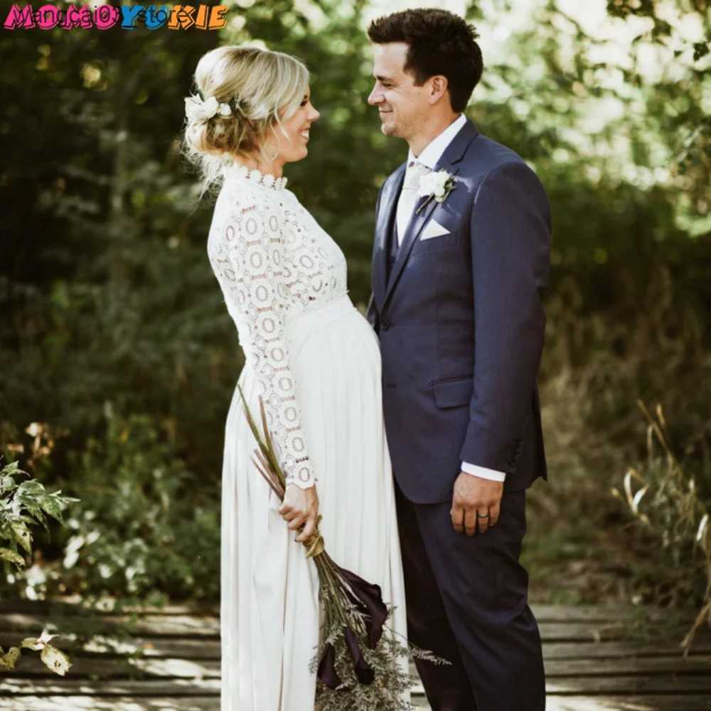 Maternity Dresses Dresses Split Side Maxi Maternity Gown Photo Prop For Pregnant Women Long Maternity Shoot Dress Pleated Pregnancy Photography L24091