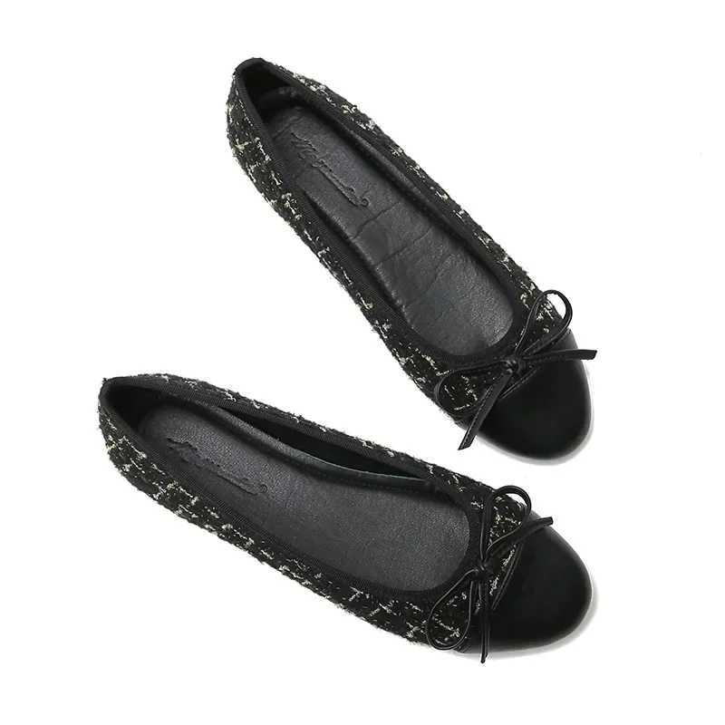 Womens shoes slide on the flat shoes of the Bow Ballet Apartment womens Moccasins casual Zapatos Mujer flat shoes womens walking shoes 2024 Y241011