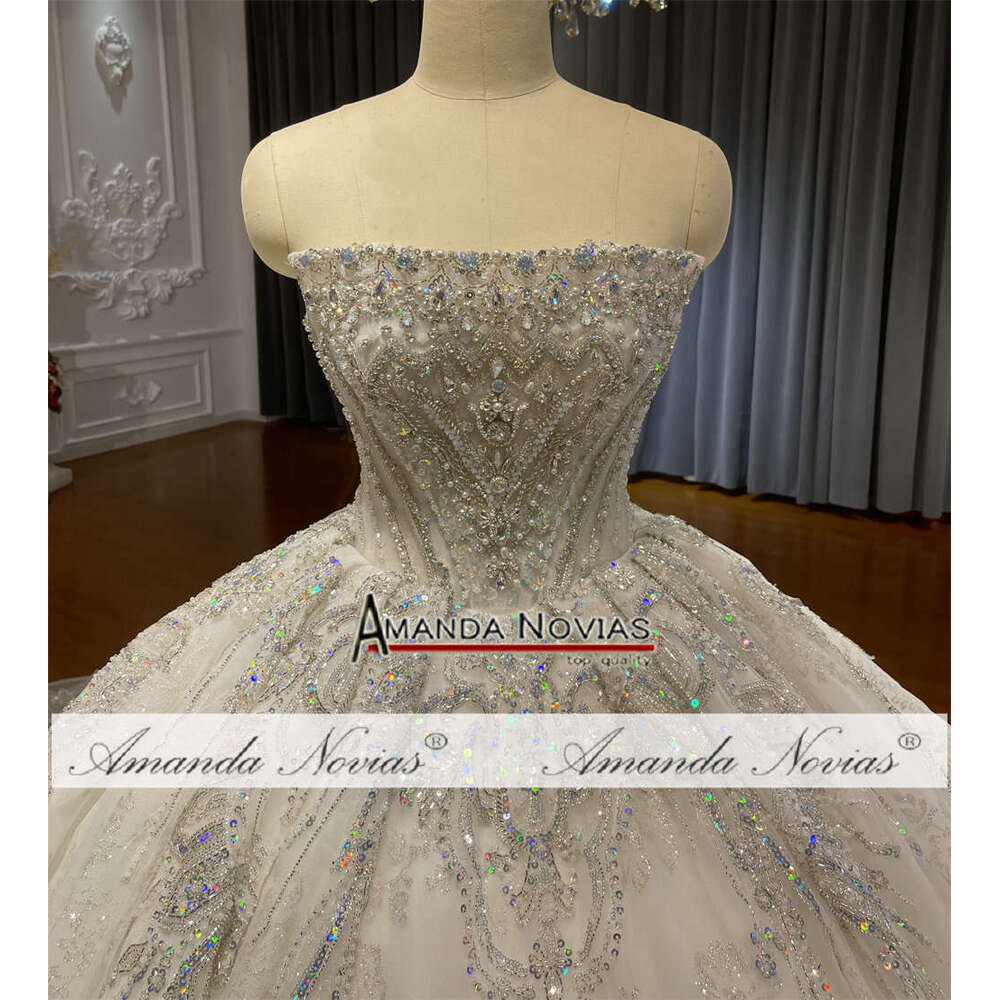Strapless Colorful Sequin Lace Wedding Dress Wedding Dress Ball Gown Sweetheart Off The Shoulder Sequins or-Length Princess Bride Vestido De Noiva Cus