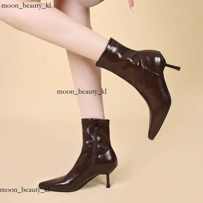 Designer Boot Sheepskin Pointed Short Boots For Women, 2024 Autumn And Winter New Style, Fashionable And Simple, Slim Heels High Heels Fashionable Tem