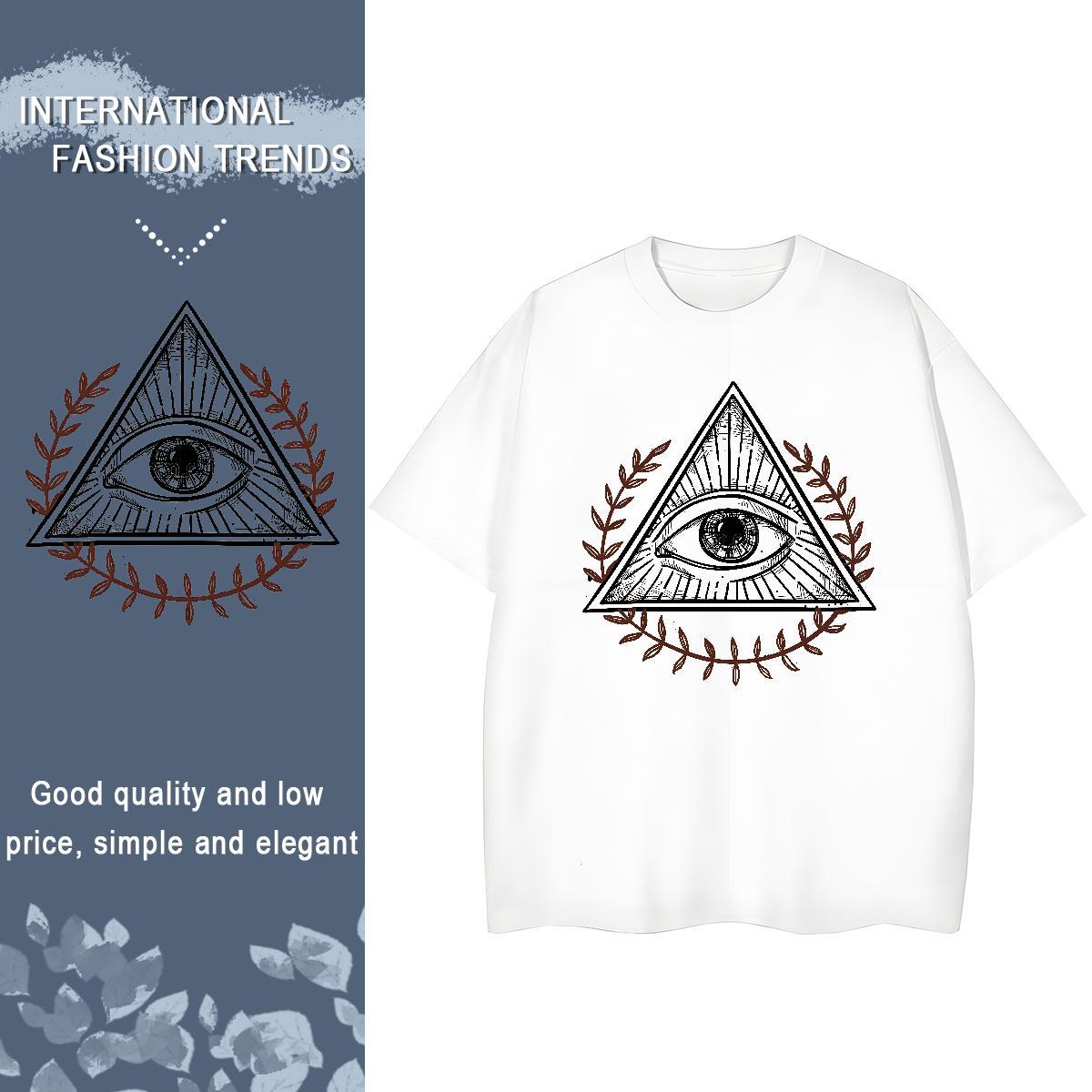 2024 Casual T-Shirts 230g Pure Cotton Short sleeve Soft Casual Daily Wear eye of the devil Couples T Shirts Popular DIY Anime Clothings