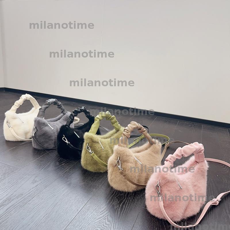 Women HandBag Luxury Lady Bucket Bag Fashion Crossbody Bag Colorful Ladies Bag Winter New Style Imitation Mink Fur HandBag Clutch Bag Plush Bag DYD241