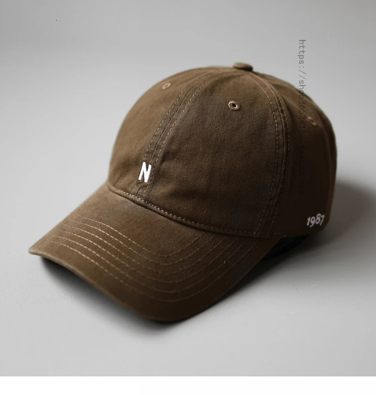 Japanese style soft top baseball cap for women simple lowercase letters inlaid with peanut hat street casual sun men 241009