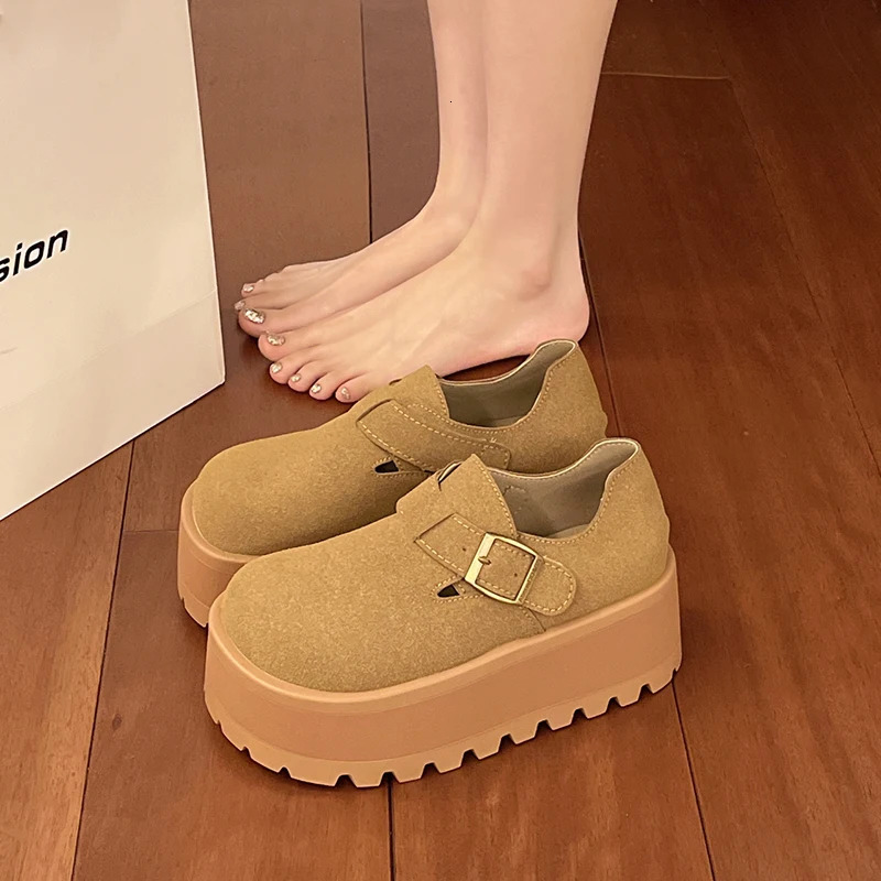Winter Platform Apartment Womens Mary Jane Shoes Fashion Slide Comfortable Leisure Outdoor Lazy Shoes 241007