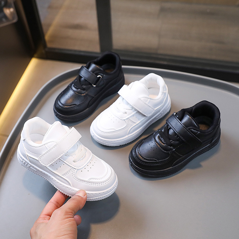Students Tennis Sneakers Kids Spring Autumn Boys Girls Sports Shoes Cutefeet Casual Board Shoes Leather Soft Soled Children White Black School Shoes 2