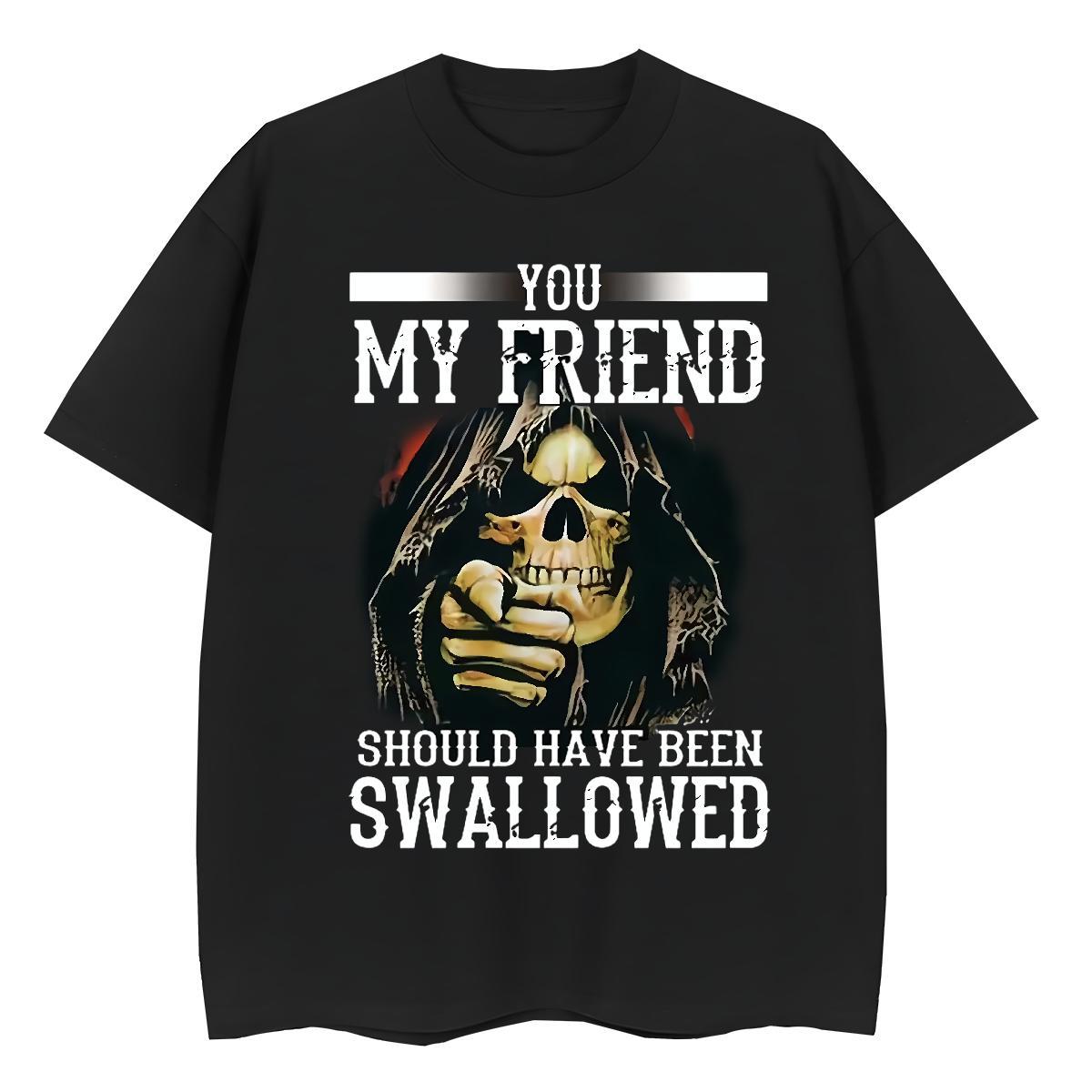 Casual New Women T Shirts 230g Cotton Comfortable Daily Wear skull Unisex Tshirts Brand Floral Print Tees