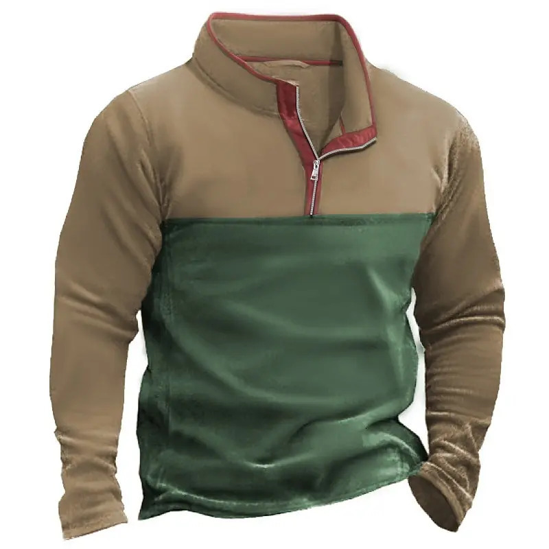 Casual Simplicity Style Half Zip Long Sleeve Sweatshirts Autumn Vintage Clothes Fashion Stand Collar Loose Tops Daily Pullover 241011