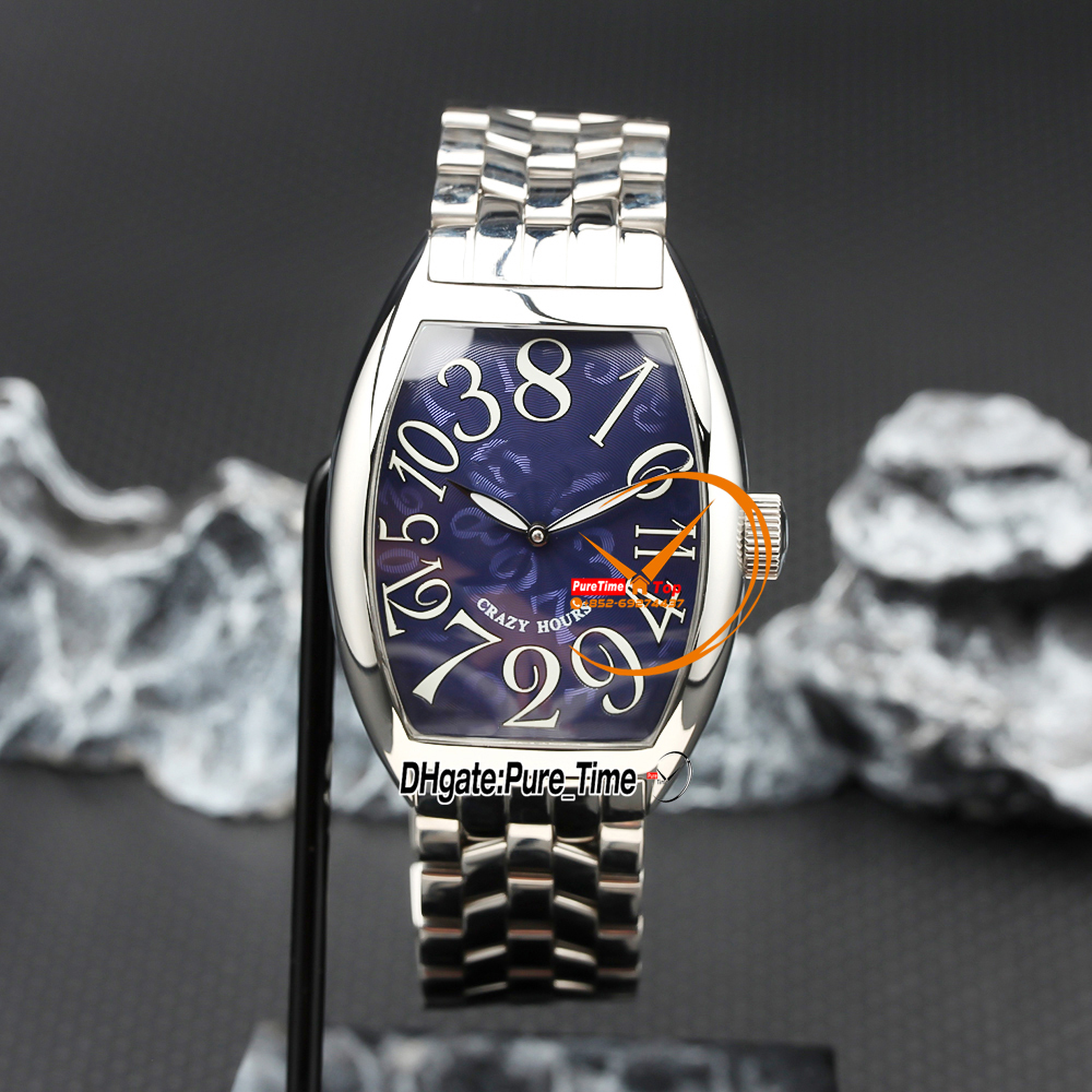 New 39mm Crazy Hours Color Dreams 8880 CH A2813 Automatic Mens Watch Blue Dial Stainless Steel Bracelet Gents Watches Pure_Time Z02e