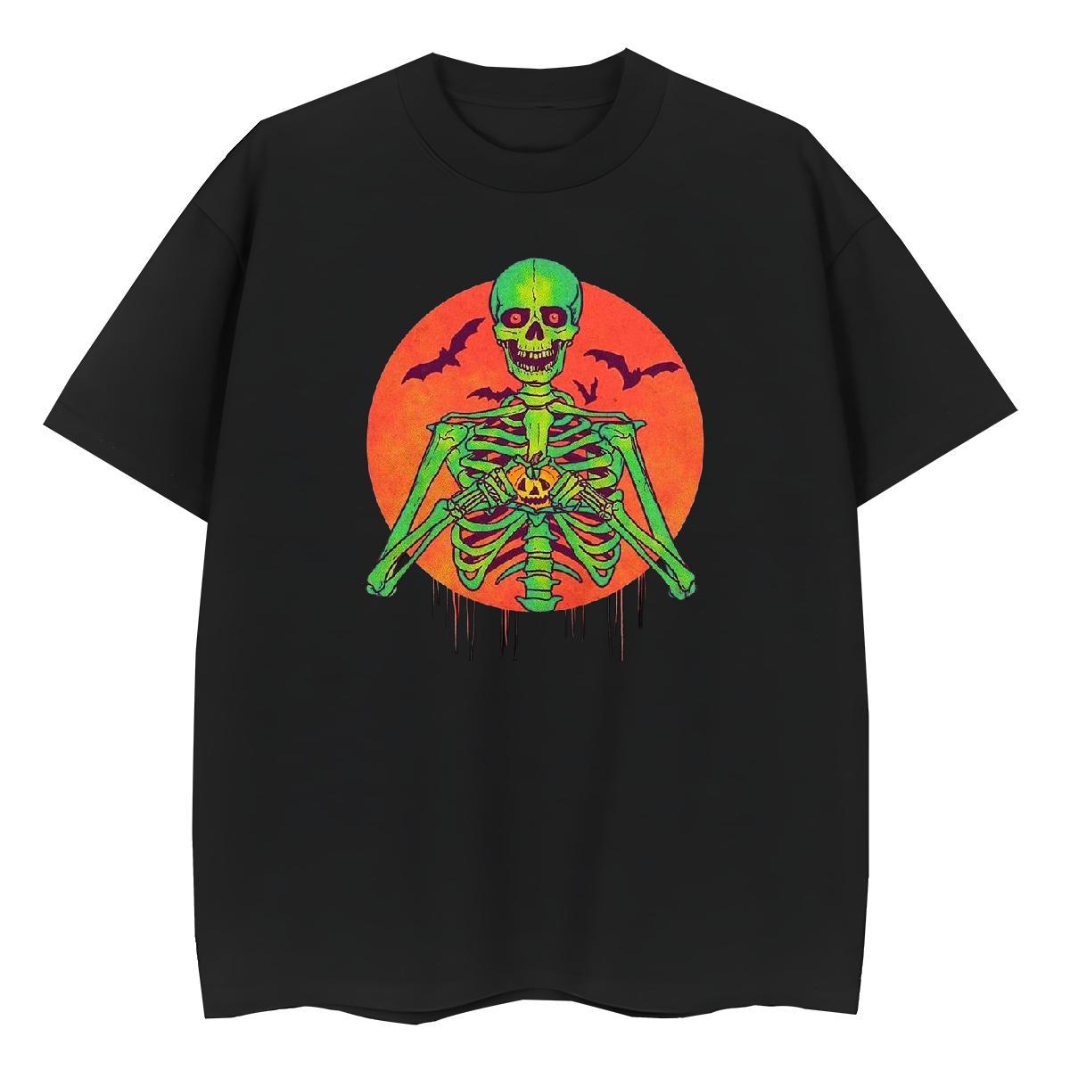 New T-Shirts for Women 230g Pure Cotton Crew Neck Sports Street Wear skull Women Tees Designer Custom Cartoon Tops Tees