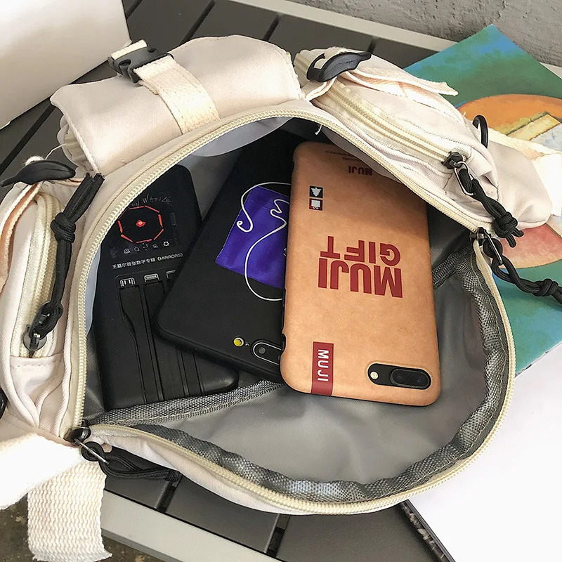 Neutral waist bag large capacity waterproof Fanny bag chest bag street style hip-hop banana bag outdoor travel waist bag 241008