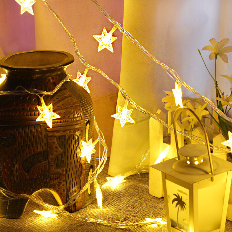 Factory new LED full star star lights flash lights string lights Christmas Day wedding decoration battery box colour lights wholesale