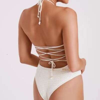 2024 New Hand Hook Sexy One-Piece Fashionable Women's Swimsuit Handmade