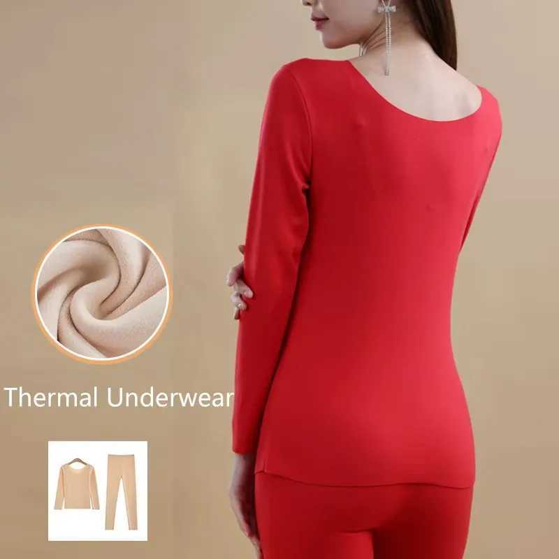 Women's Thermal Underwear Womens hot underwear mens winter clothing seamless thick double-layer warm underwear womens hot clothing set womens 2-p