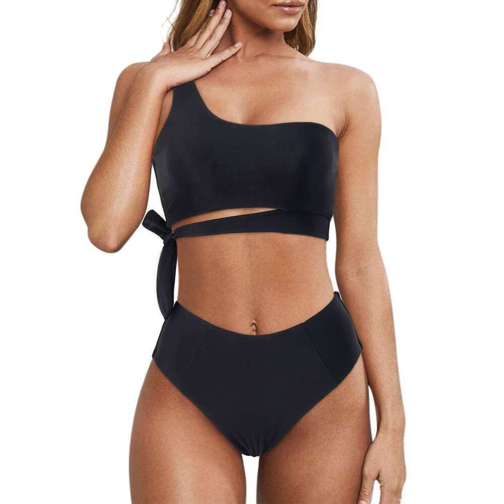 2023 Women's New Single Shoulder Strap Bikini Split Vest Swimsuit