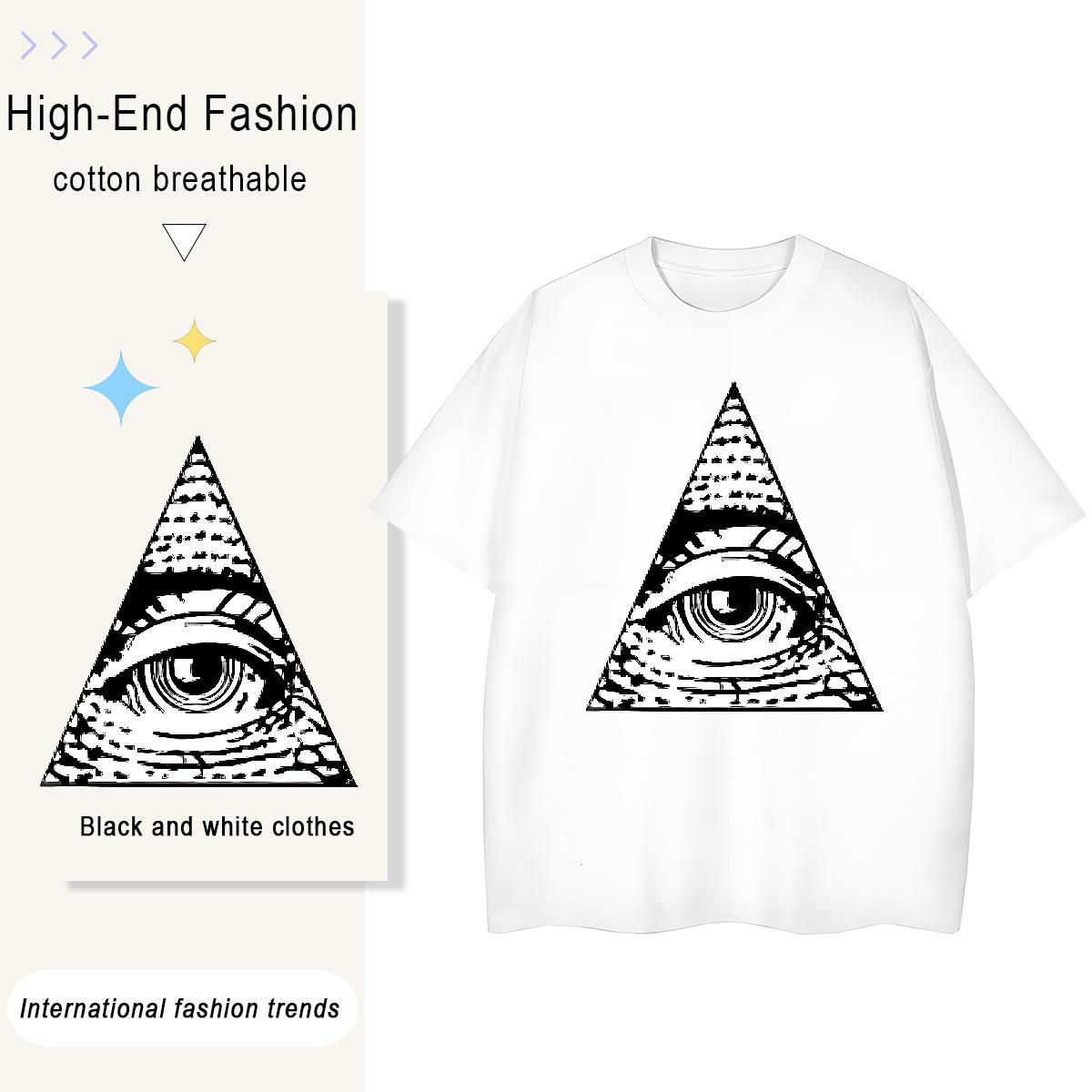 Designer T Shirts Women 230g Pure Cotton Short Sleeve O-Neck Spring Summer eye of the devil Unisex Tshirts Wholesale DIY Anime Printed Tops Tees