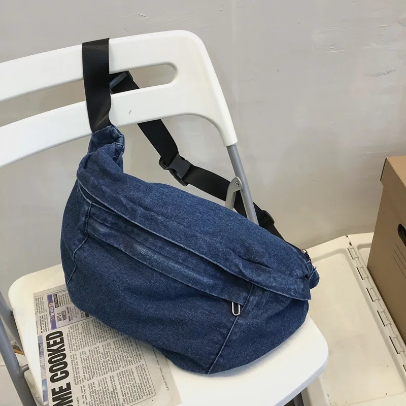 Womens belt bag mens hip-hop fashion homeless travel wallet mobile phone bag unisex cross body sling bag denim bag shoulder bag 241008