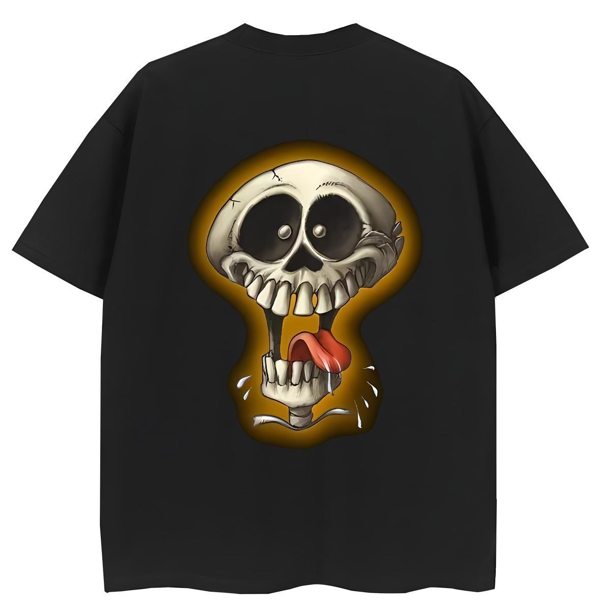 Brand T Shirts Women 100% Cotton 230g Short Sleeve O-Neck Beach skull Woman Tshirt Soft Anime Tee Shirt