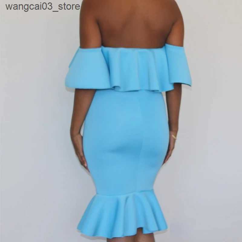 Maternity Dresses Ruffles Shoulderless Bodycon Dress Pregnant Woman Summer Maternity Robe Baby Shower Photoshoot Dresses Pregnancy Photo Session L2409
