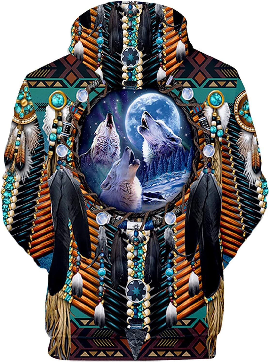 Hoodie for Mens Womens Mens Winter Fashion Hoodie And Sweatshirts Vintage Ethnic Style 3D Digital Graphic Printing Long Sleeve Pullover Sweater Graphi