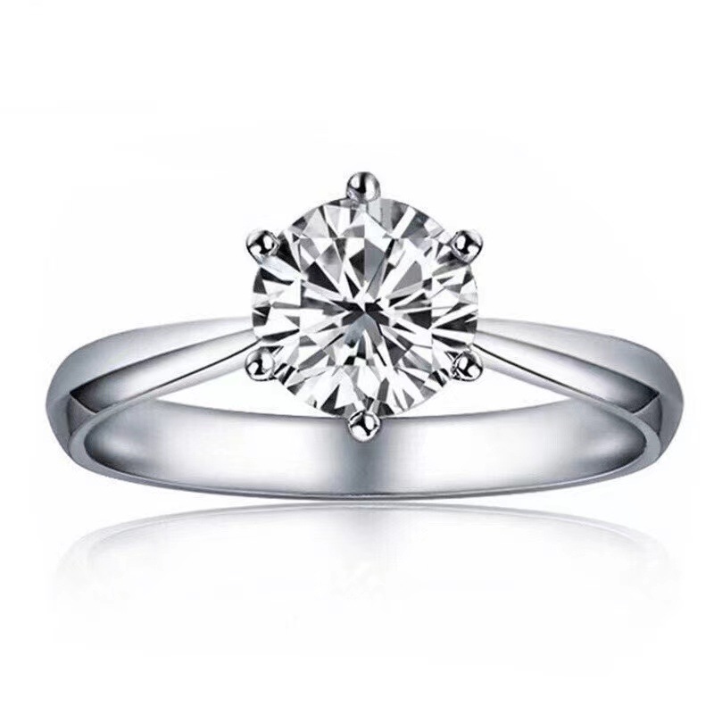 Free shipping S sier moissanite ring for women ic six claw love heart clover designer rings jewelry wholesale size ustable Free shipping