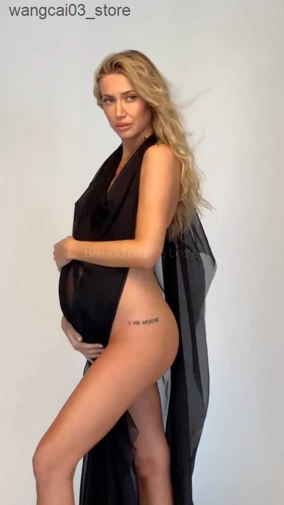 Maternity Dresses Maternity Dress Stylish Maternity Fishnet Long Top for Photography Maternity Photography Essential for Professional Looks L240910