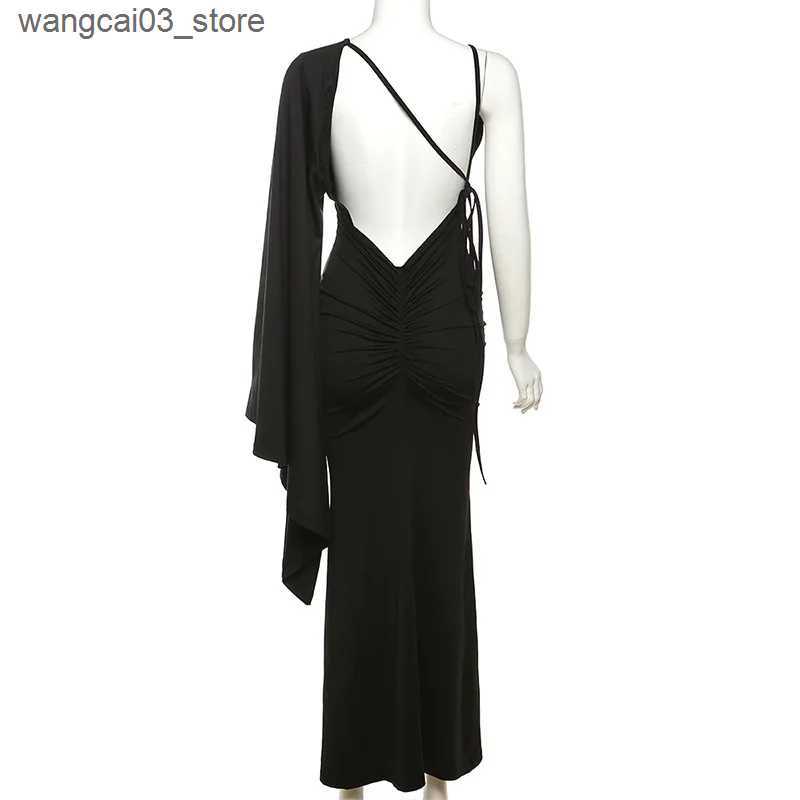 Maternity Dresses Maternity Dresses Photoshoot Elegant One Shoulder Sleeveless Low Cut Backless Evening Gown for Photography Maternity Wear L240910