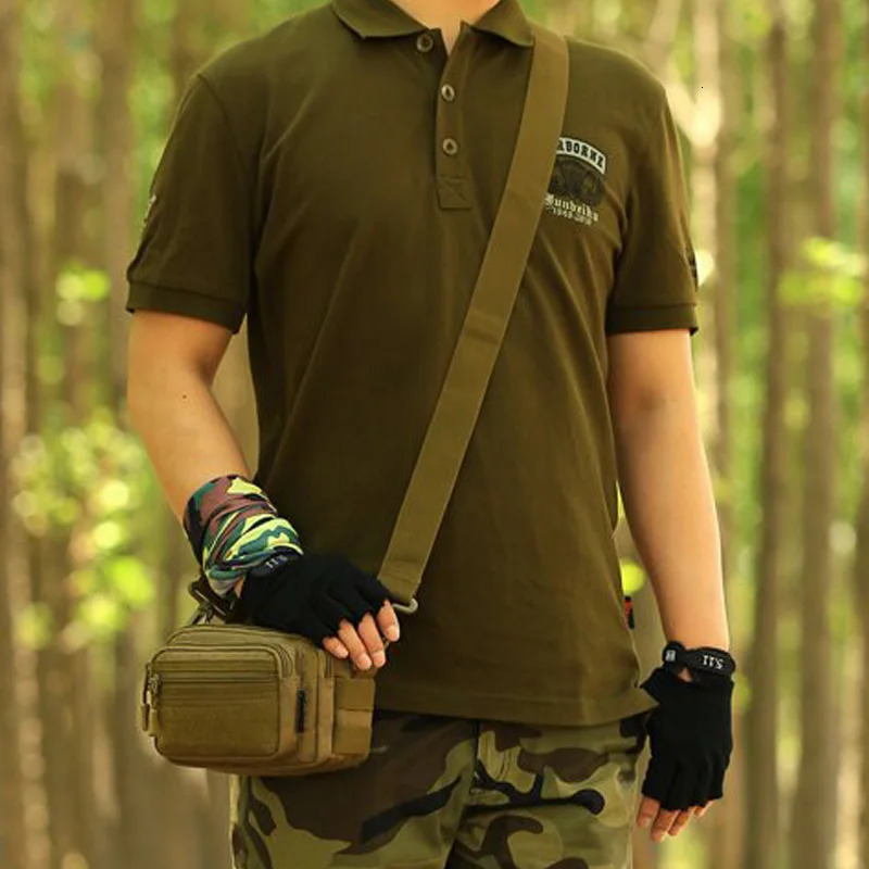 Molle shoulder/messenger cross body bag for men 1000D nylon travel Fanny attack men waist bag clutch phone bag 241008