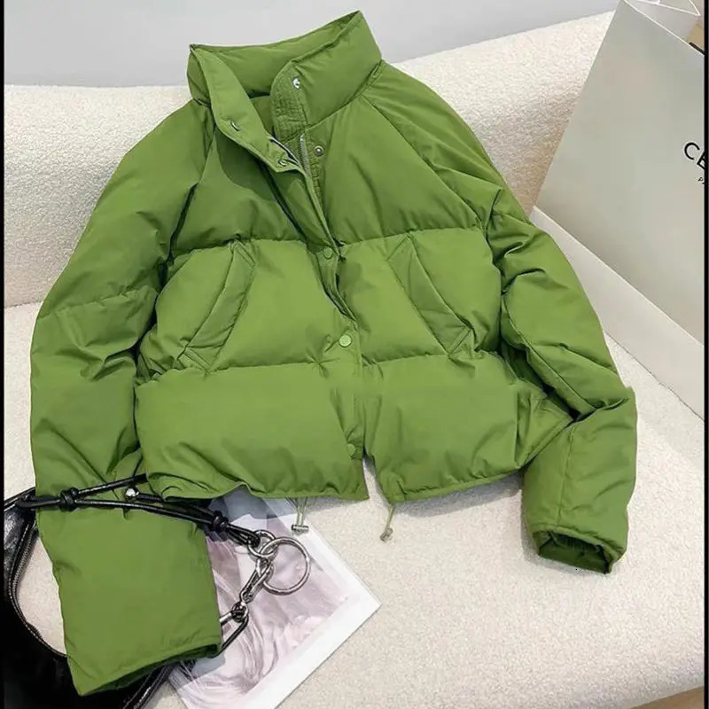 Winter Thick Cottonpadded Jacket Women 2023 Ladies Stand Collar Slim Coats Autumn Fashion Loose Warm Short Parkas 240930