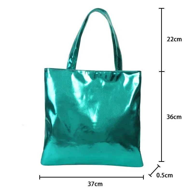 Laser bag candy colored large bag womens handbag large capacity large capacity shiny womens bag girls shoulder bag Y241011