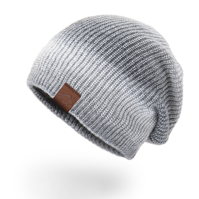 Autumn and Winter New Knitted Hat Cross-border European and American Trend Gradient Tie Dye Warm Hat Rainbow Fashion Woolen Hat for Women
