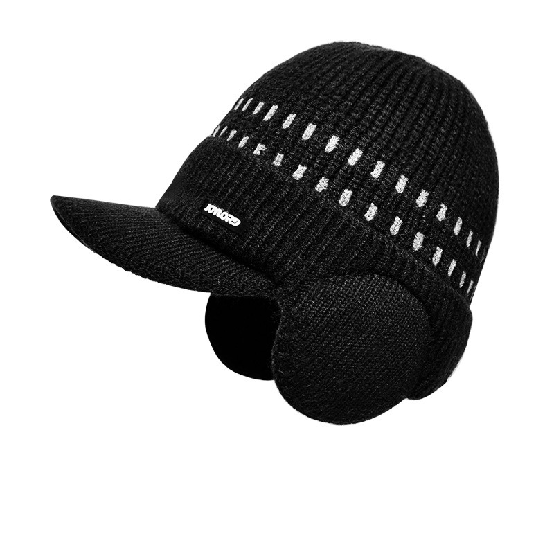 Veet Winter Men's Pullover Ear Protection Baseball Outdoor Cold Proof and Warm Knitted Hat Cross-border