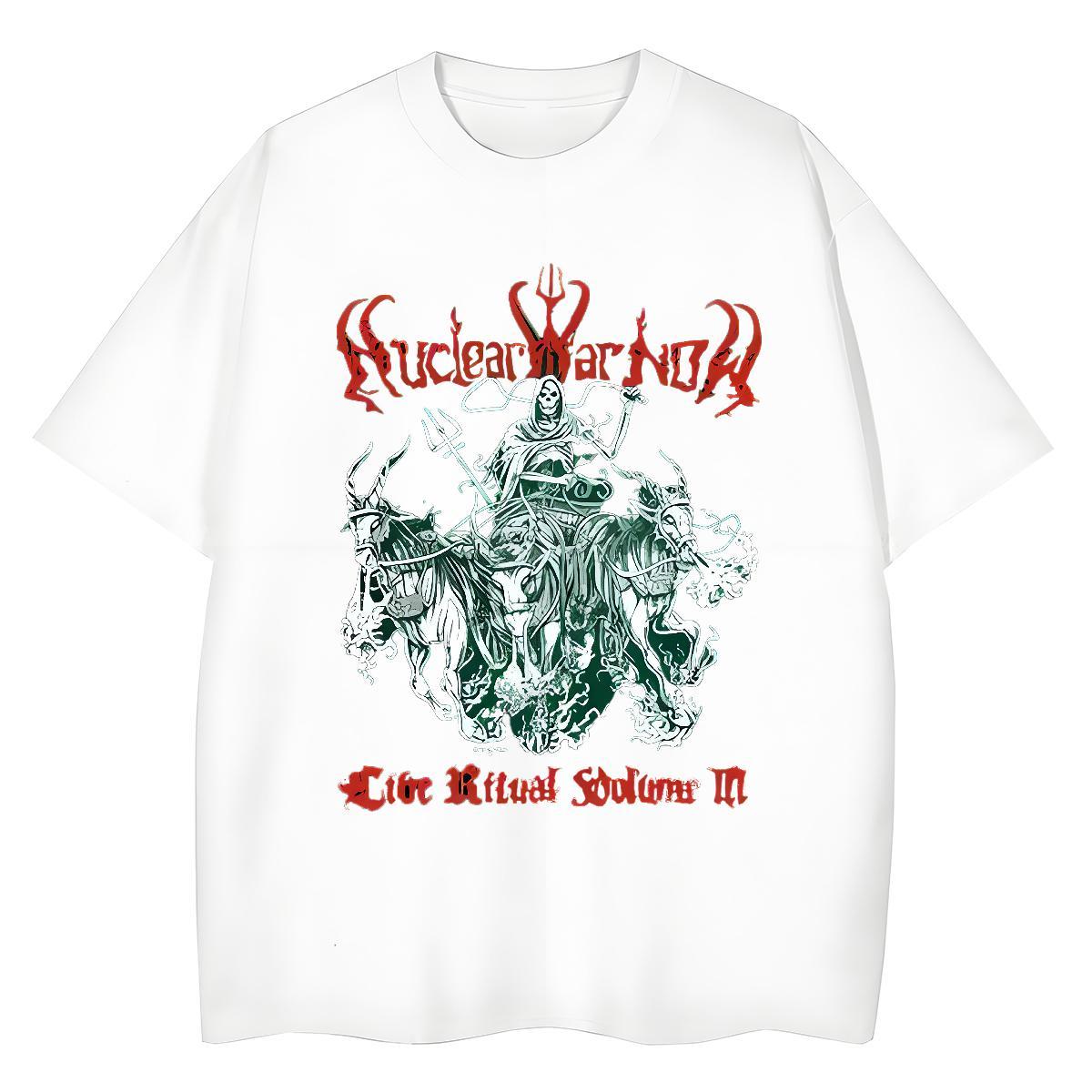 Stylist T shirt 230g 100% Cotton Breathable Crew Neck Street Wear horse Woman Tshirt Loose fit Cartoon Print Tees Shirts