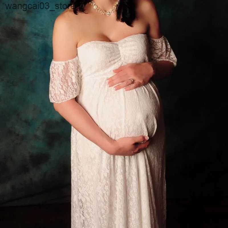 Maternity Dresses Long Maternity Photography Props Pregnancy Dress Photography Maternity Dresses For Photo Shoot Pregnant Dress Lace Maxi Gown L240910