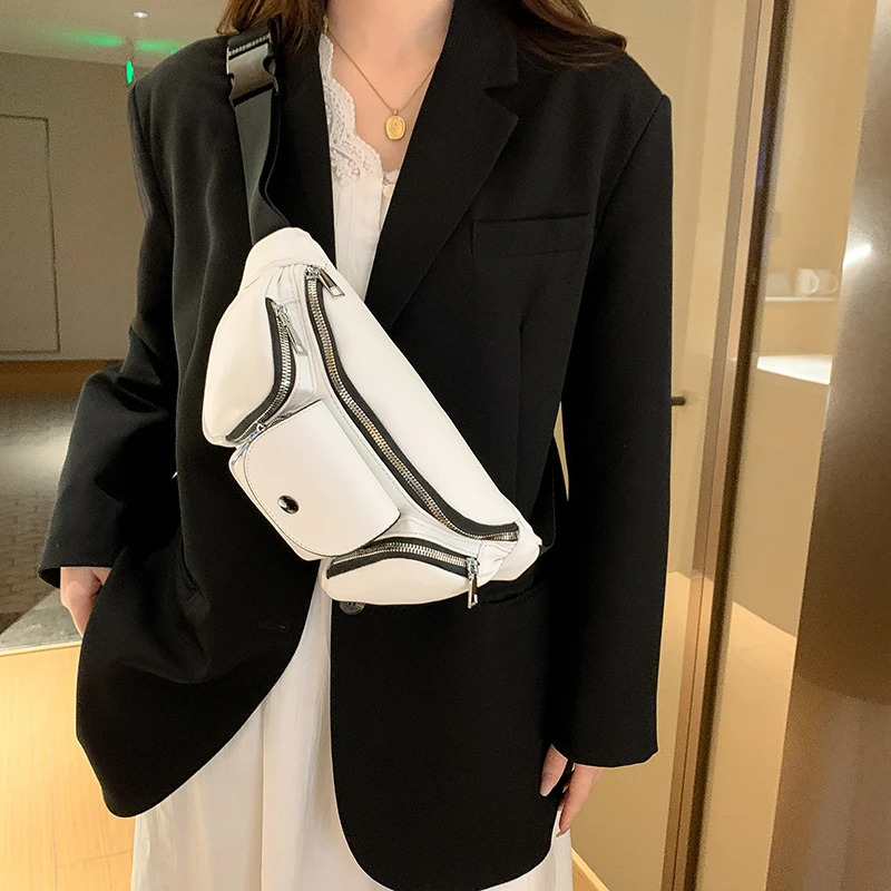 Multi functional womens waist bag Pu leather cross body luggage travel mobile wallet womens Fanny bag large capacity belt bag 241008